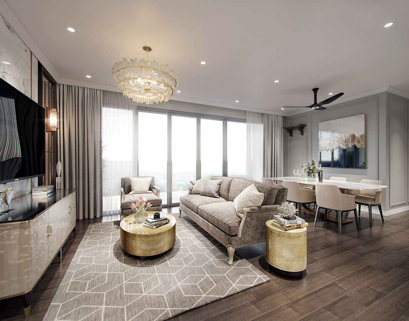 Neoclassical style apartment interior design