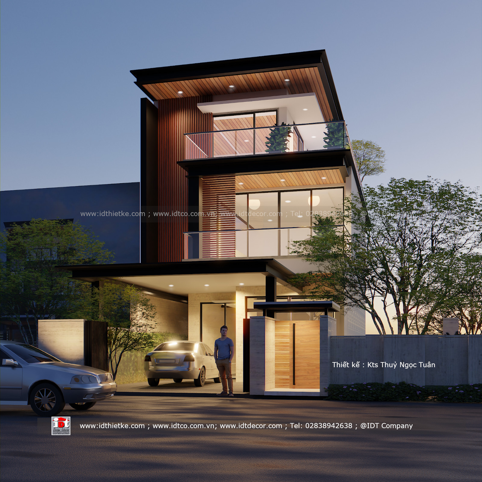 Modern luxury villa design with flat roof